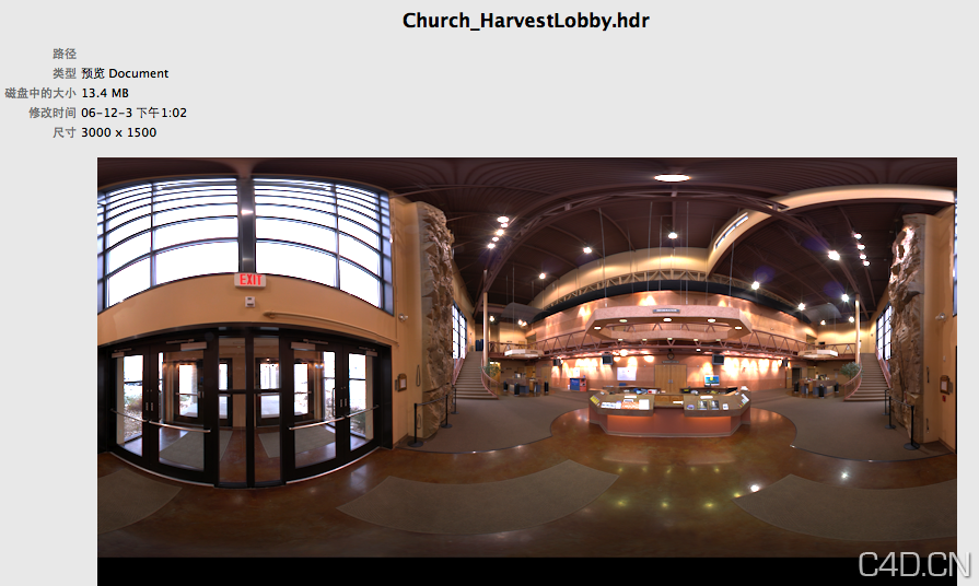 夜晚室内高清hdr贴图churchharvestlobby