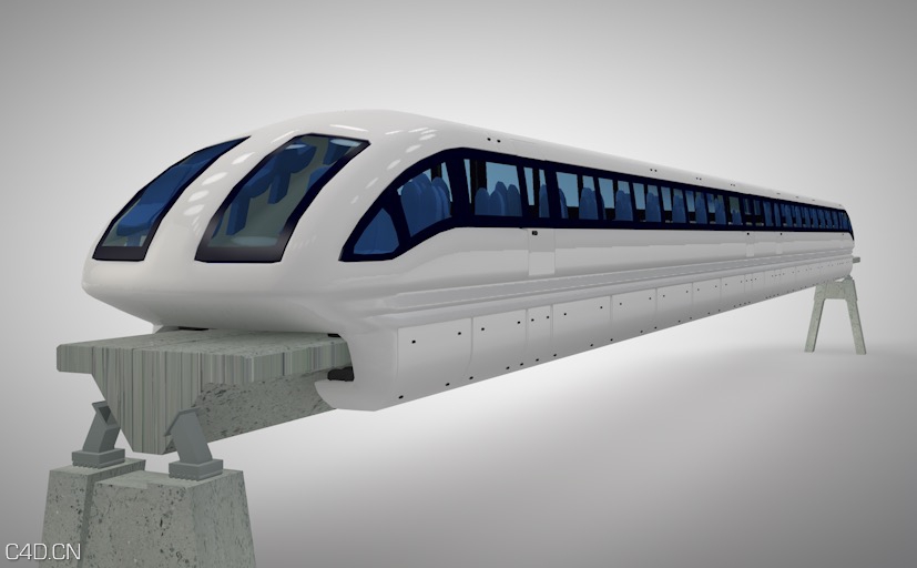 磁悬浮轨道列车c4d模型maglevtrain3dmodel