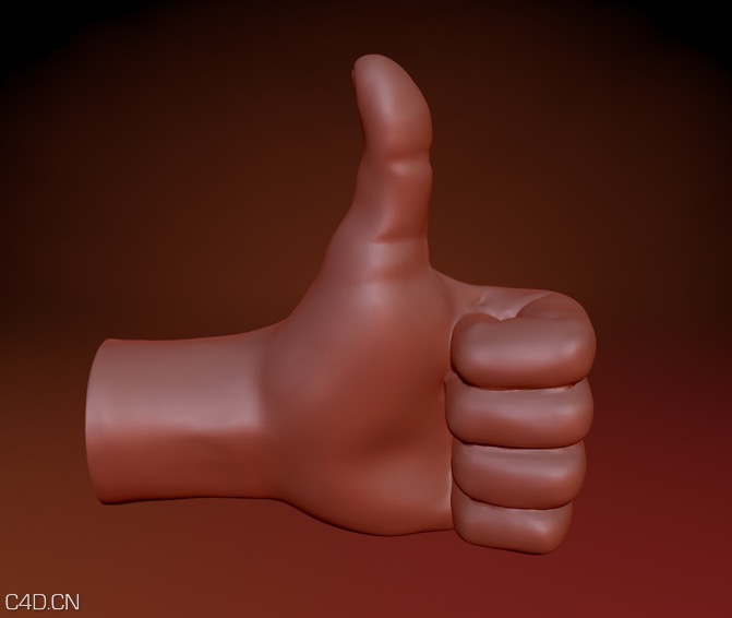 竖起大姆指的手c4d模型thumb3dmodel