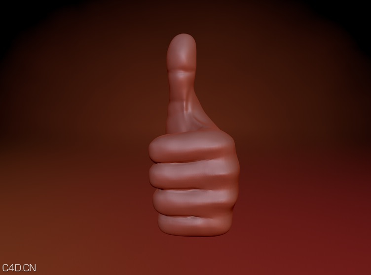 竖起大姆指的手c4d模型thumb3dmodel