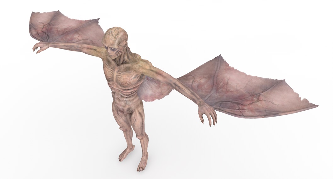 蝙蝠翼怪人邪灵斯特里戈伊c4d模型strigoi3dmodel