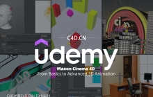 C4D基础入门视频教程建模展UV贴图渲染动画 Udemy – Maxon Cinema 4D From Basics to Advanced 3D Animation