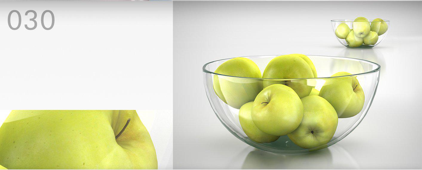 果盘模型：一盘青苹果4D模型 Apple dish 3D model - C4D之家 - 030.jpg