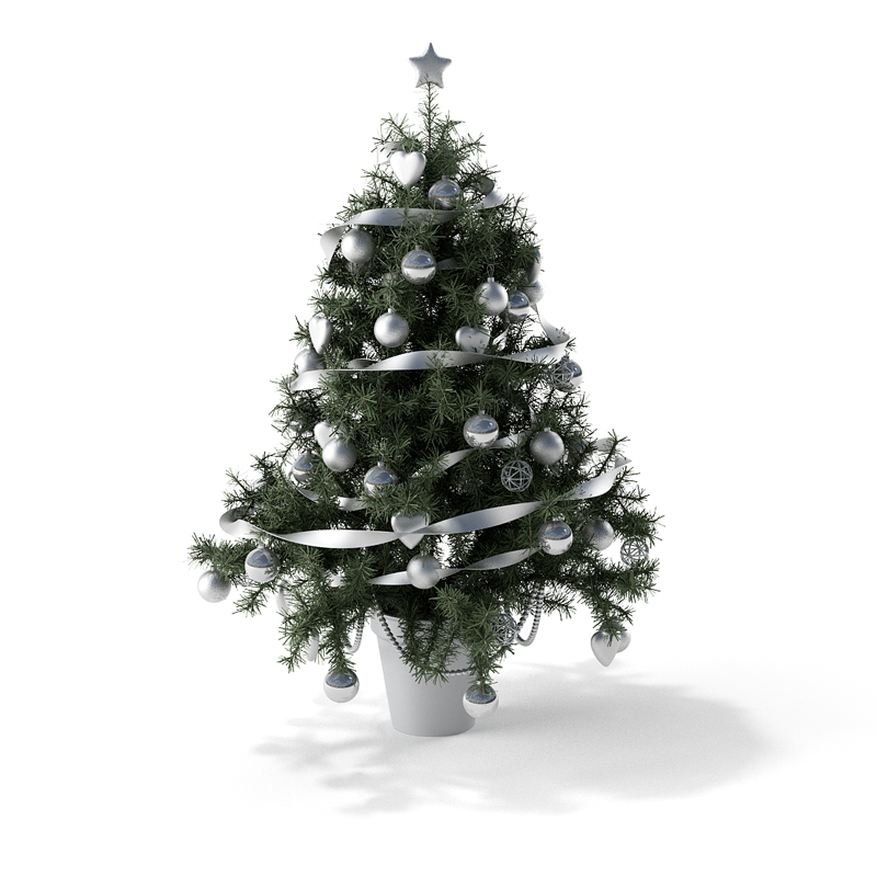 白色圣诞树C4D模型 Christmas tree 3D model - C4D之家 - RENDERS  05.jpg