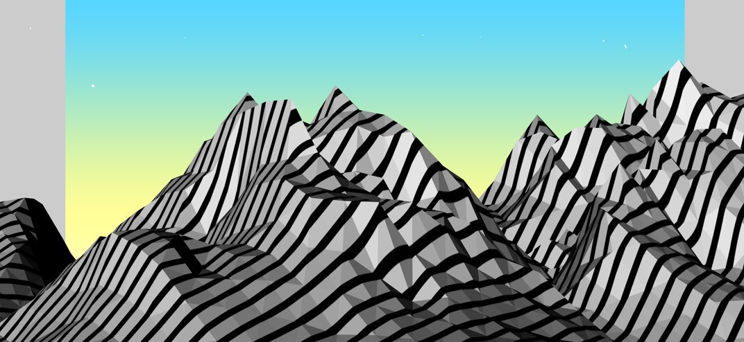 C4D工程文件：黑白斑马线山峰C4D动态源文件 mountains - C4D之家 - mountains.jpg