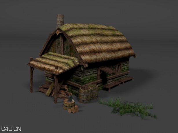 茅草屋C4D模型 Medieval Hut 3d model - C4D之家 - cinema4d_-2014-09-03-1.08.24.jpg