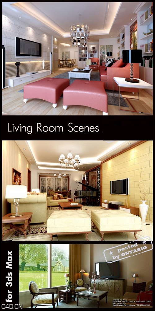 室内模型-客厅3D模型 Living room Interiors Scenes for 3ds Max, part 13 - C4D之家 - 735c840b4dba341dd2732955a93614cf.jpg