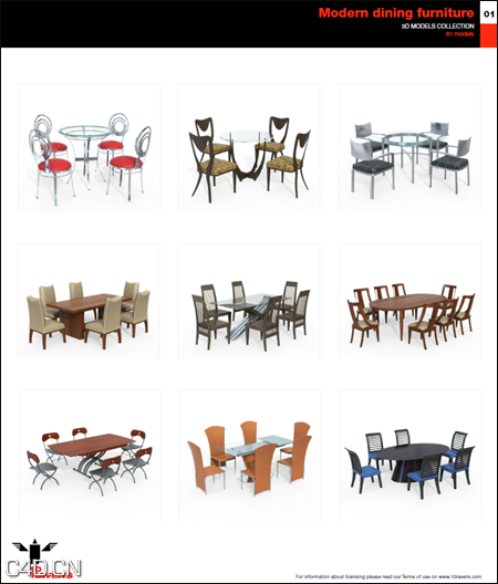 现代餐厅家具模型 10ravens: 3D Models collection 024 Modern dining furniture 01 - C4D之家 - be5900436f642582055de0f9984eb2ab.png