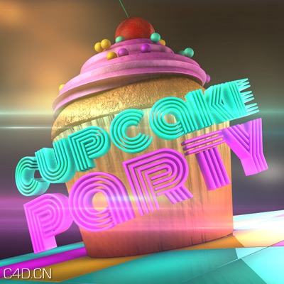 C4D蛋糕建模材质渲染 Creating a Disco Party Animation with C4D and After Effects - C4D之家 - Cupcake_Retina.jpg