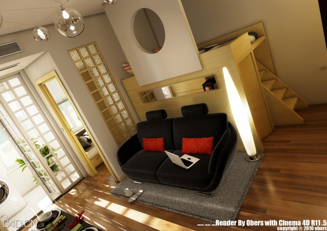 完整室内C4D模型（单身公寓） Single apartment - C4D之家 - forum-3.jpg