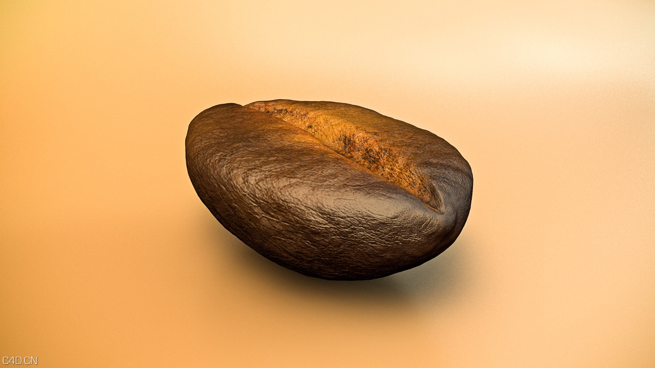 咖啡豆C4D高精模型 Kaffeebohne  Coffee Bean 3D Model - C4D之家 - coffee_bean_3d_model.jpg