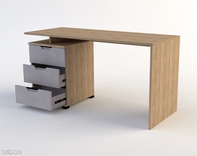 带抽屉的简易实木办公桌C4D模型 Desk 3D Model - C4D之家 - cinema4d_ 2015-08-03 11.47.49.jpg