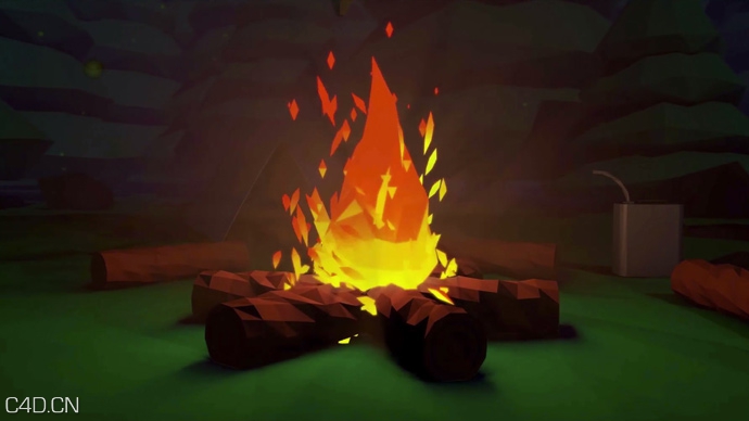 低多边形火焰制作C4D教程 Cinema 4D Low Poly Camp Fire Tutorial - C4D之家 - Cinema-Creating-a-Low-Poly-Camp-Fire-Tutorial.jpg