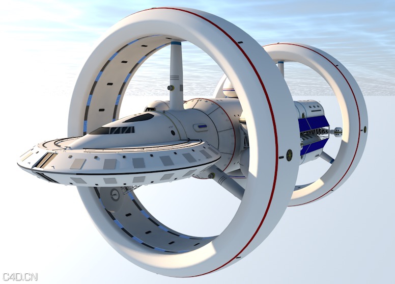 美国航空航天局太空飞船c4d模型nasawarpship