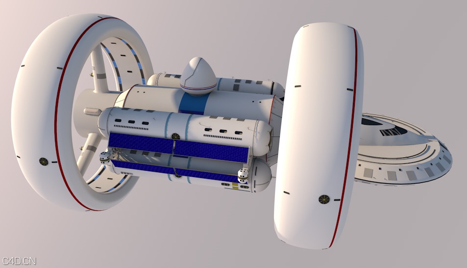 美国航空航天局太空飞船c4d模型nasawarpship