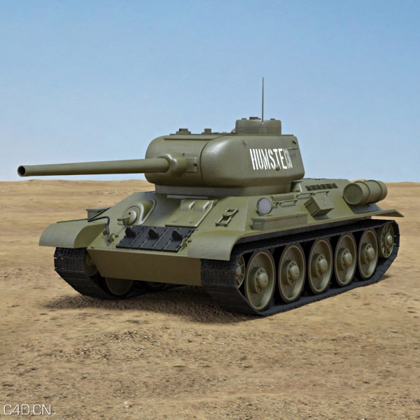 苏联二战中型坦克T-34/85 C4D模型 Tank 3D model - C4D之家 - T-34-85.jpg