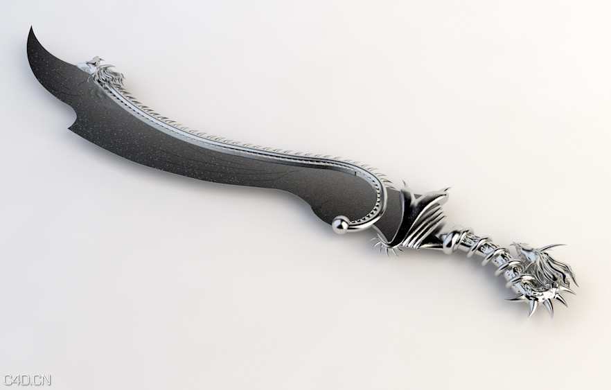 游戏道具模型：屠龙刀C4D模型 Dragon Sword - C4D之家 - Dragon Sword.jpg