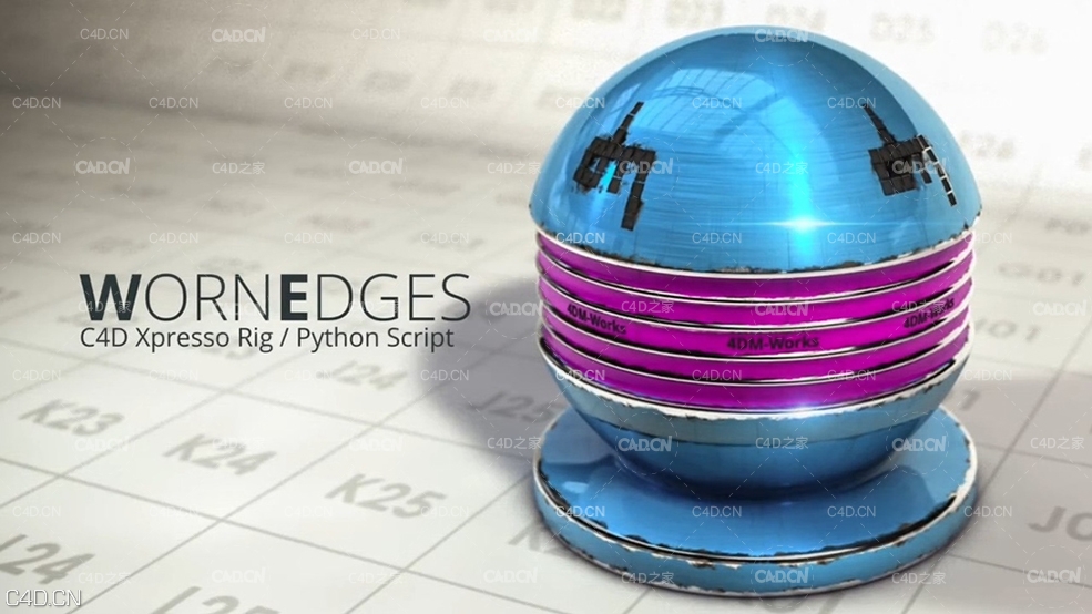 C4D边缘磨损脚本 iDani Worn Edges Script v1.0 - C4D之家 - Cinema-4d-Worn-Edges-Xpresso_Python-Script.jpg