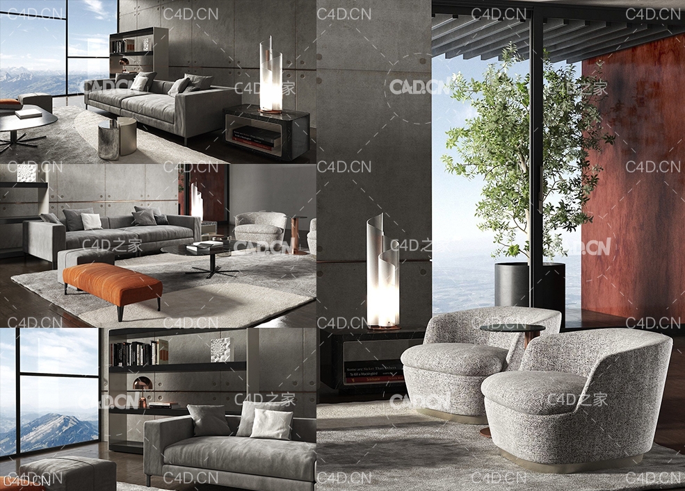 C4D室内渲染模型：客厅模型 living room - C4D之家 - beinspiration-88-3d-model-max--obj-mtl-fbx-c4d-3.jpg