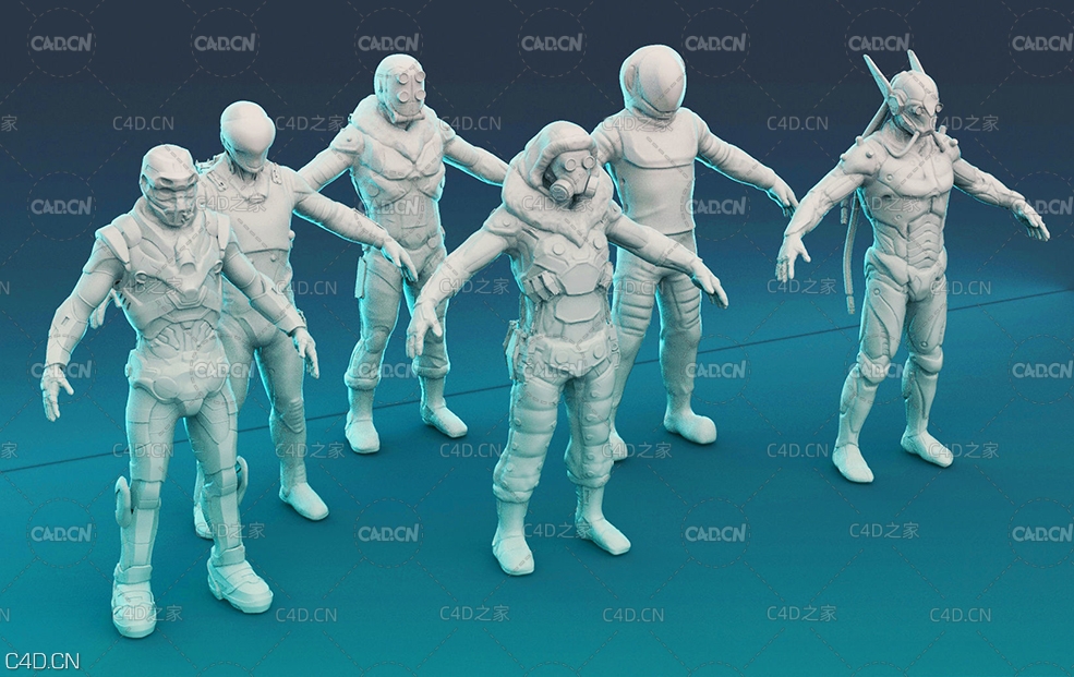 6个星际骑兵武装战士3D模型 CGTrader – Star Trooper Pack 3D models - C4D之家 - star-trooper-pack-3d-model-obj-fbx-ztl-1.jpg