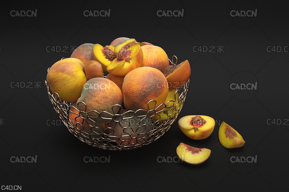 成熟的桃子C4D模型 Peaches - C4D之家 - AM224_003.jpg