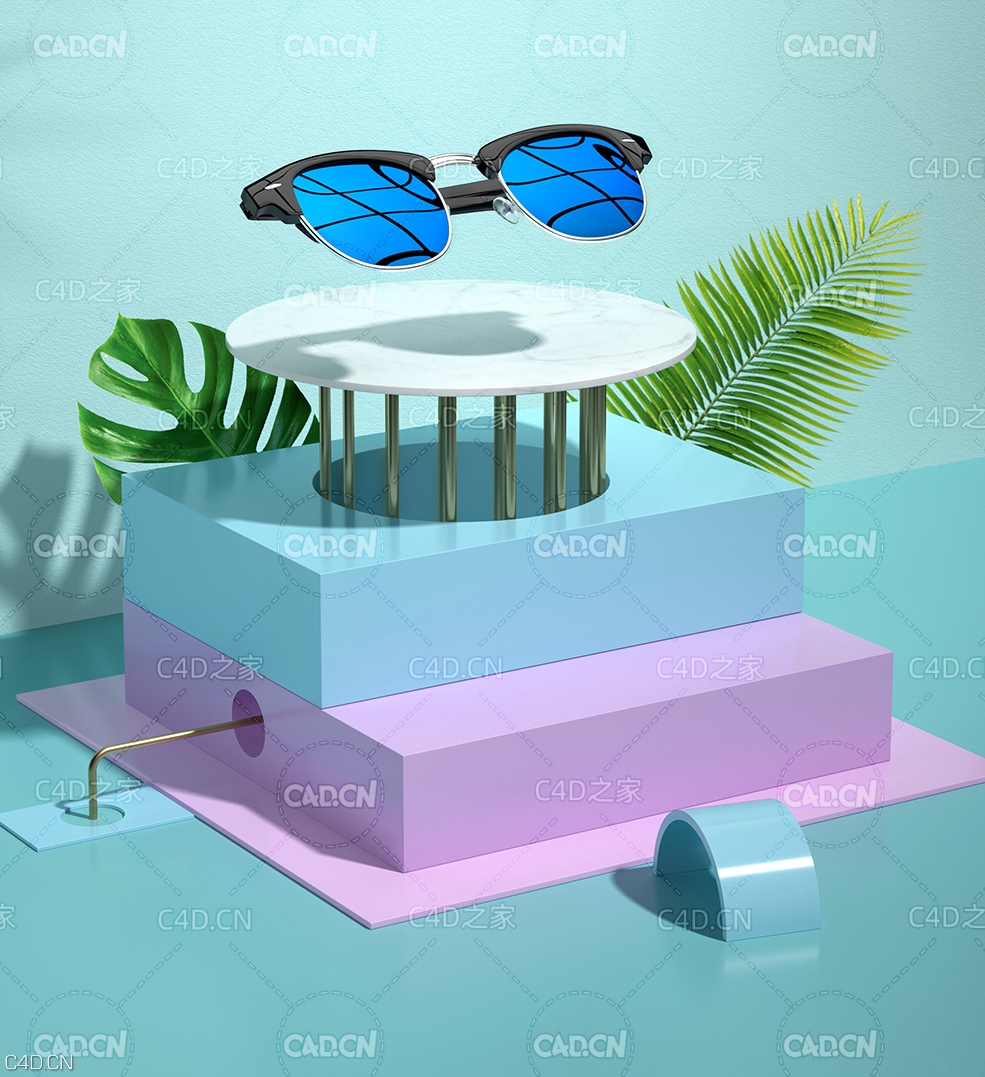 太阳镜产品渲染场景 Sunglasses - C4D之家 - 眼镜_场景方案2.jpg