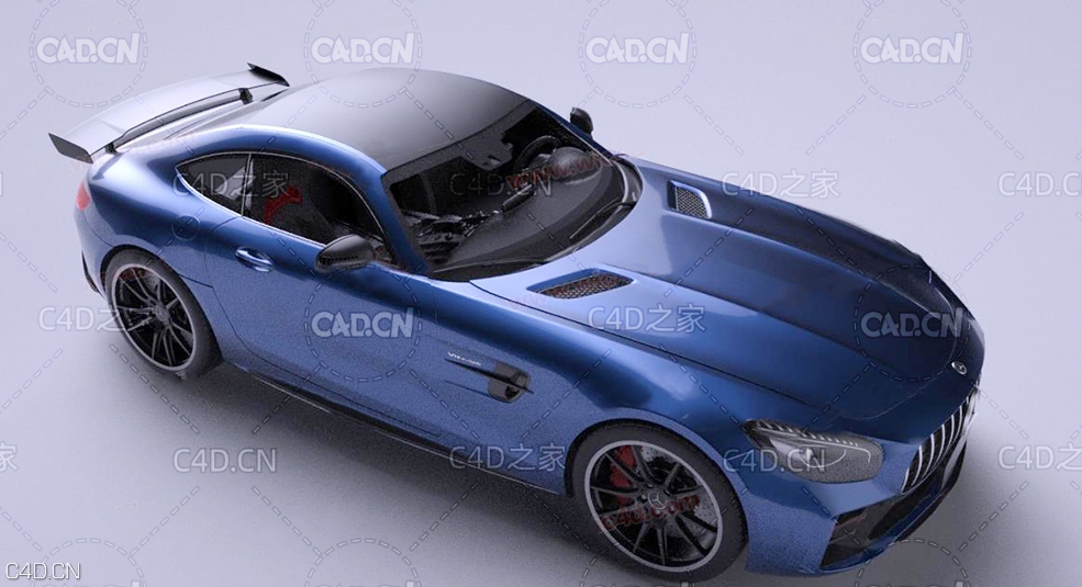 蓝色两门奔驰汽车C4D OCTANE渲染模型 mercedes-benz - C4D之家 - 02061714153.jpg