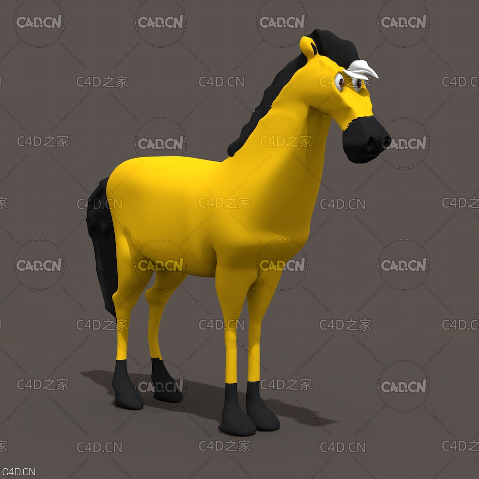 卡通小马C4D模型 horse 3d model - C4D之家 - horse1.jpg