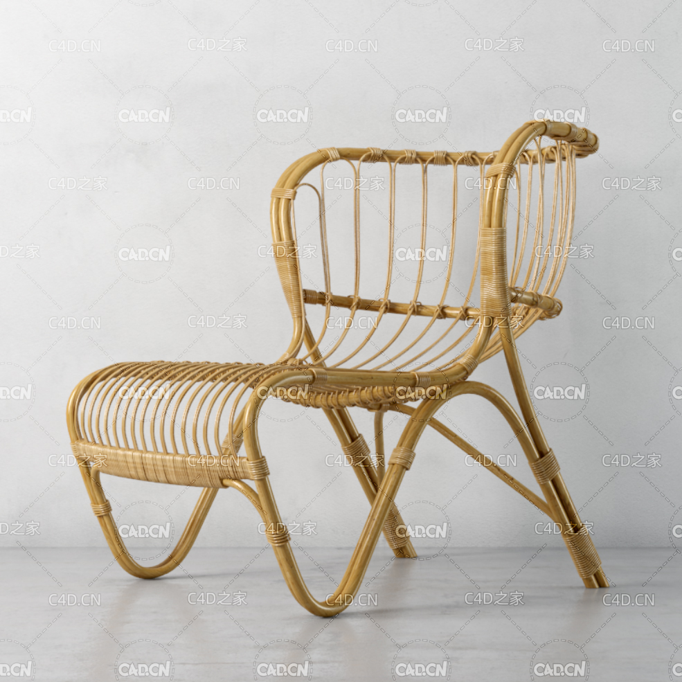 藤艺家具藤条编织懒人椅单人椅C4D模型 chair 3d model - C4D之家 - 027.jpg