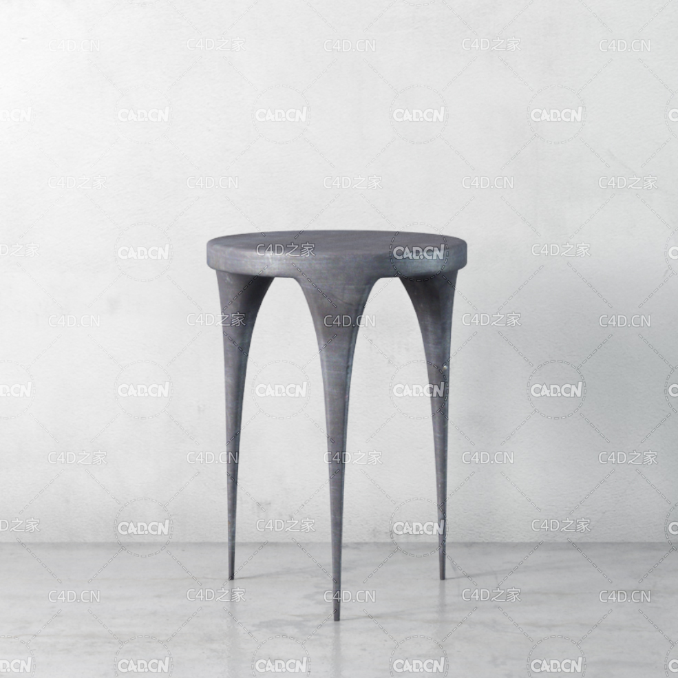 三腿简约凳子C4D模型 chair 3d model - C4D之家 - 033.jpg