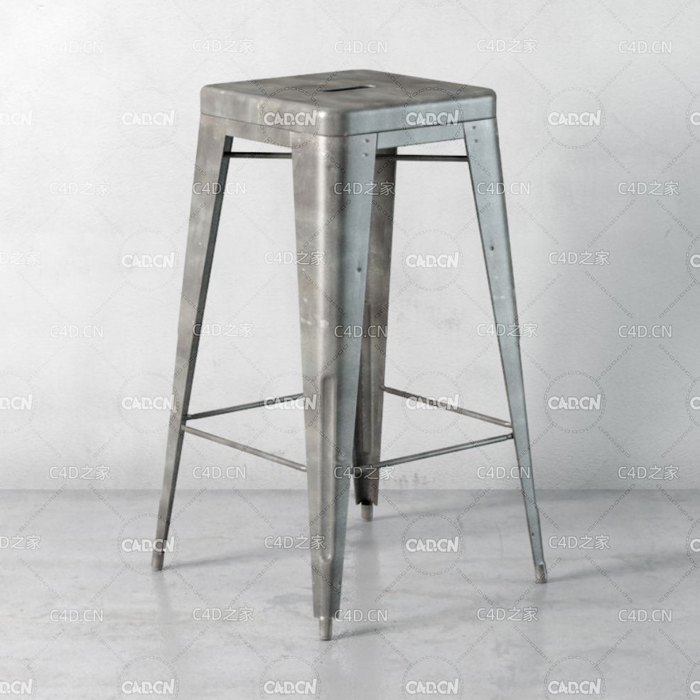 简约艺术金属凳C4D模型 chair 3d model - C4D之家 - 038.jpg