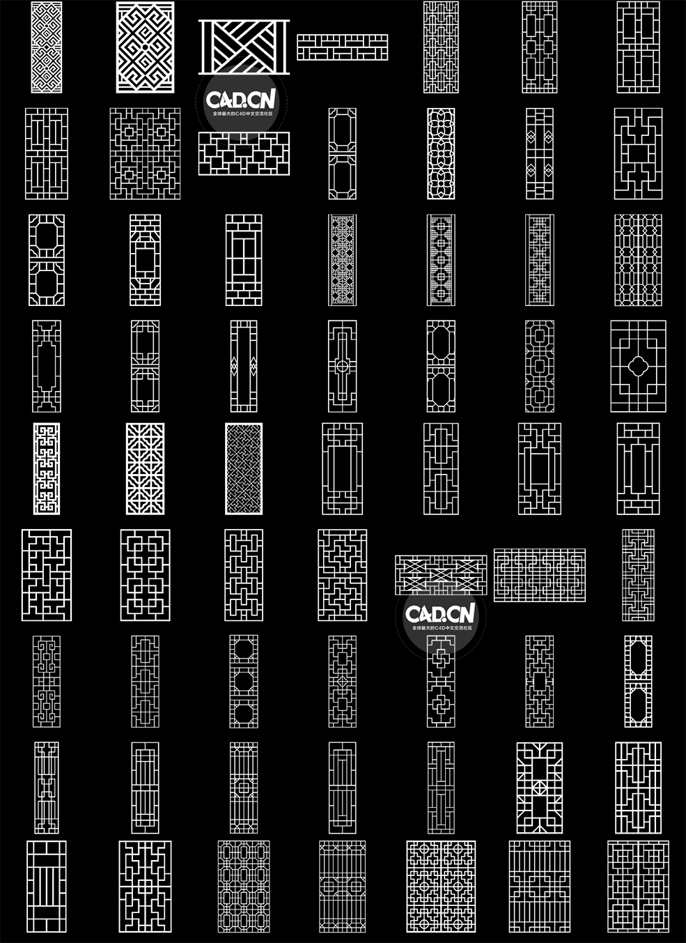 330个中国古建筑门窗C4D预设 Chinese Patterns for Cinema 4D