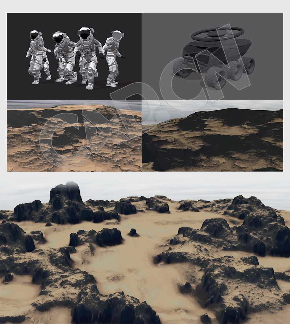 C4D宇航员火星地形火星探测车模型 Mars - Model Pack - C4D之家 - 未标题-1.jpg