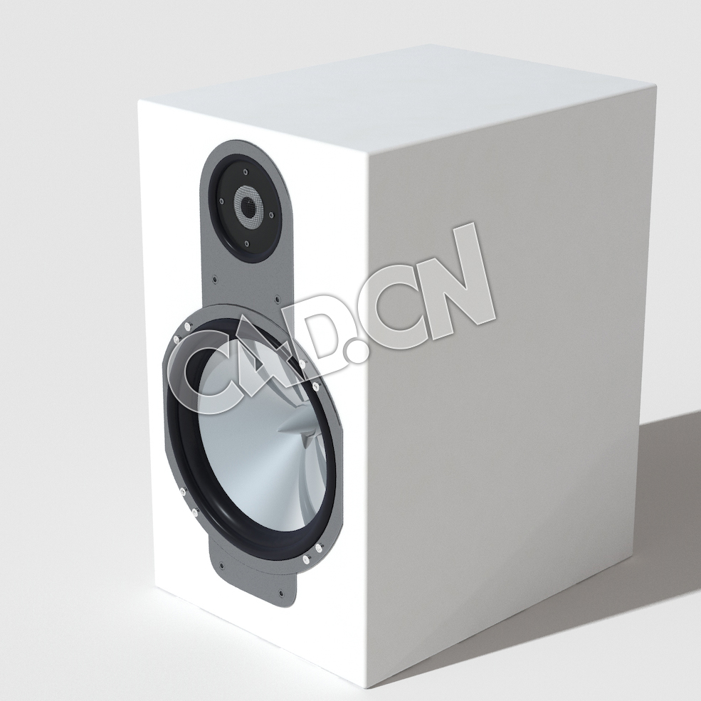 C4D白色音响音箱音频扬声器模型 Audio Speaker 2 - C4D之家 - 03.jpg