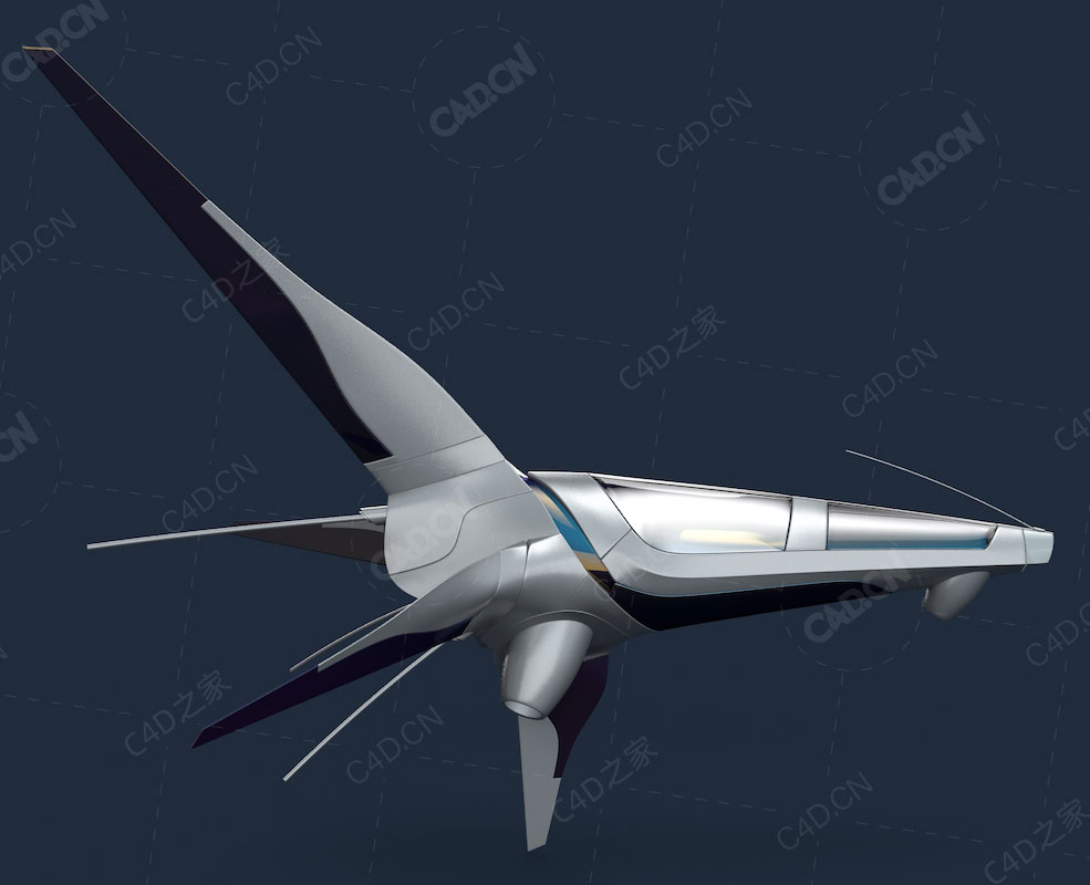 星际穿越飞船抽象动物造型科幻飞船VEG-03 Spaceship 3D model