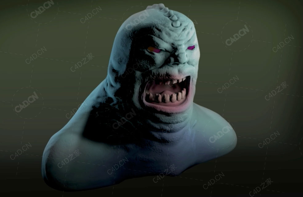 C4D变异生物头部雕刻视频教程Create a Creature Head in Cinema 4D