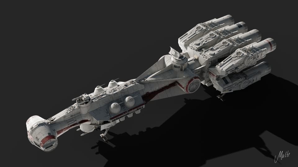星球大战坦特维四号飞船科幻宇宙飞船C4D模型TantiveIV