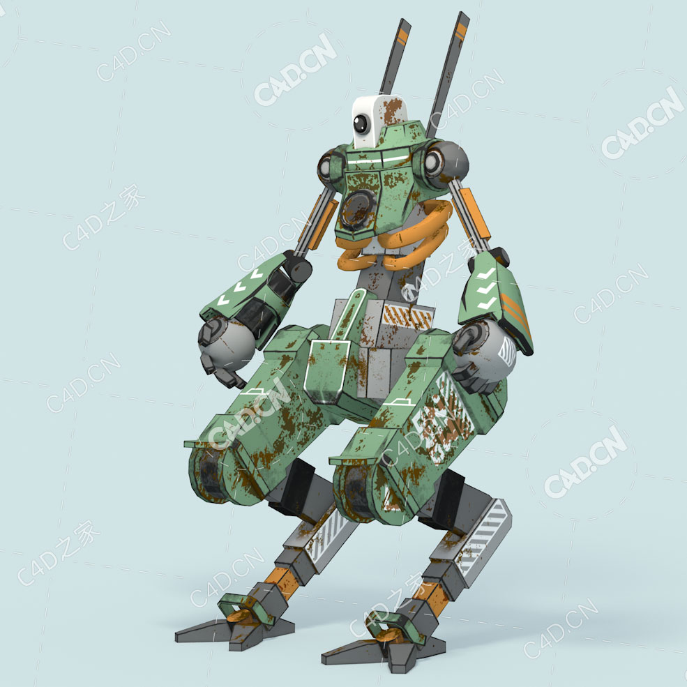 生锈卡通机器人乔治动画C4D模型George - C4D之家 - george.jpg