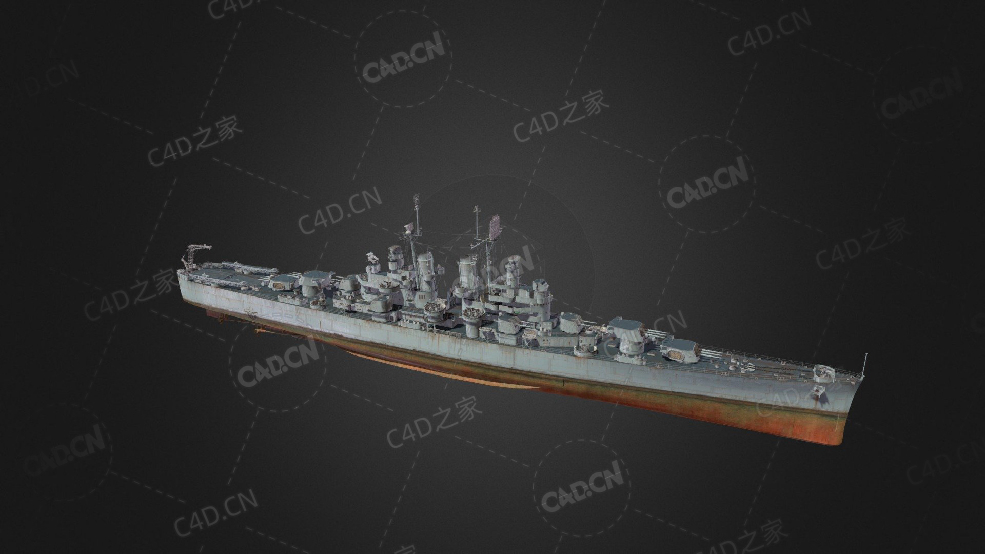 美国海军克利夫兰级轻巡洋舰C4D模型下载Cleveland 3d model - C4D之家 - 75.jpg