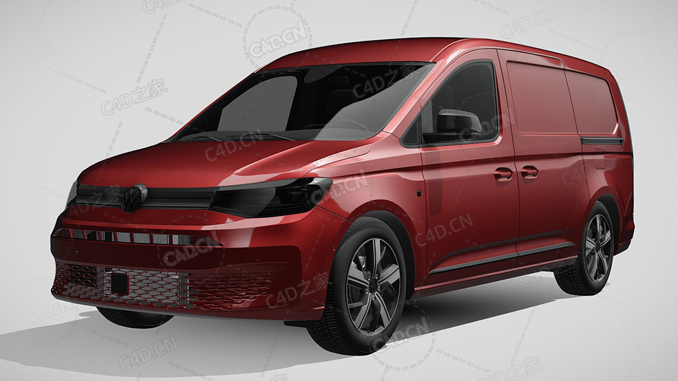 大众caddy-commerce-pro-van封闭车厢货车运输车面包车2021款C4D汽车模型下载 - C4D之家 - 928.jpg