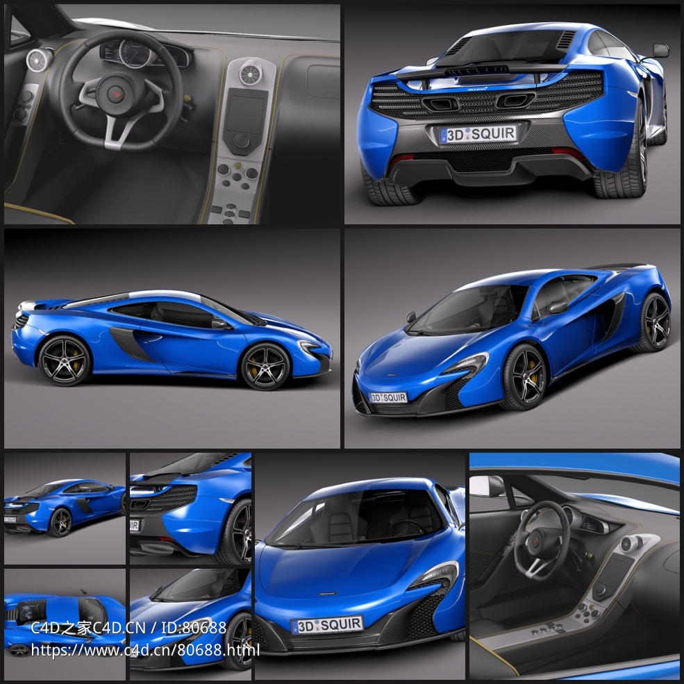 2017款迈凯伦650s coupe超跑汽车C4D模型 - C4D之家 - 1.jpg