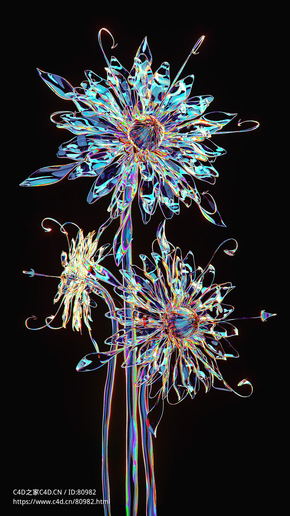 水晶玻璃花瓣c4d octane渲染工程文件Glass Petals #2 - C4D之家 - 28.jpg