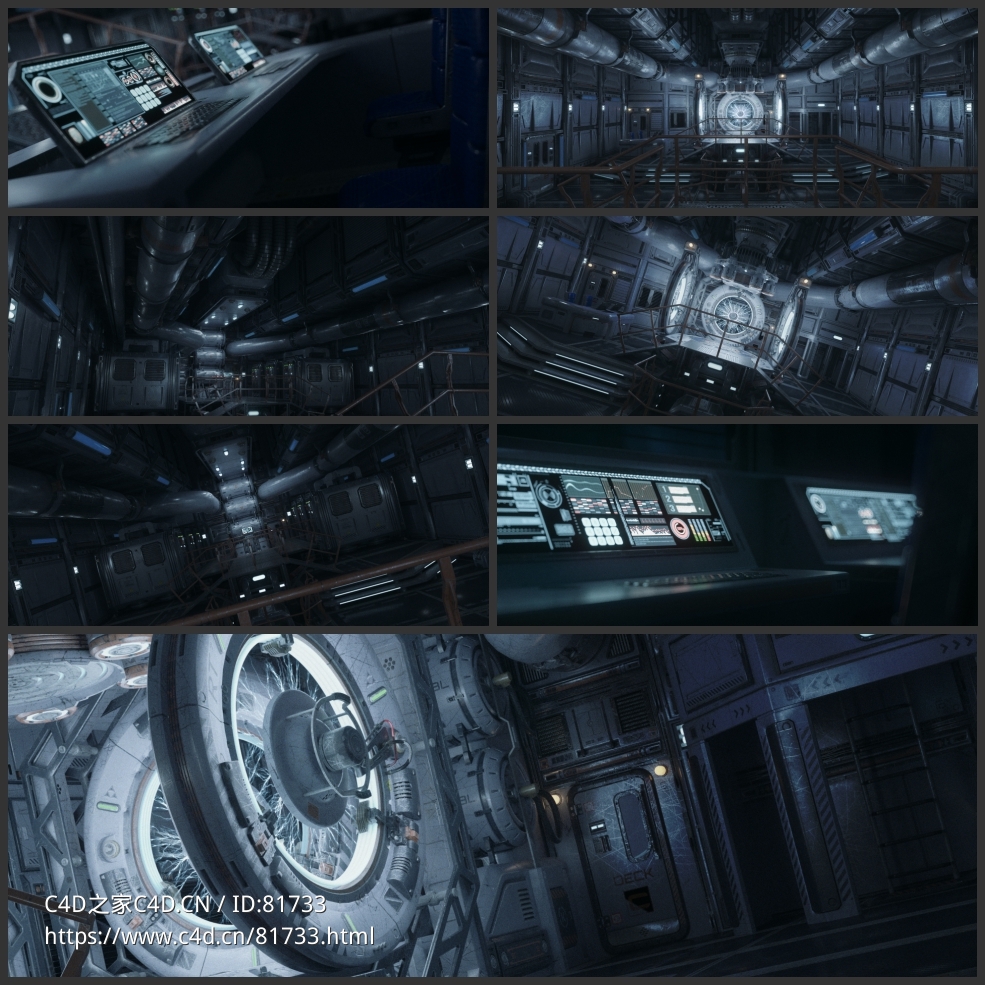 科幻空间站宇宙飞船未来金属机械机舱空间 - C4D之家 - 未命名.jpg