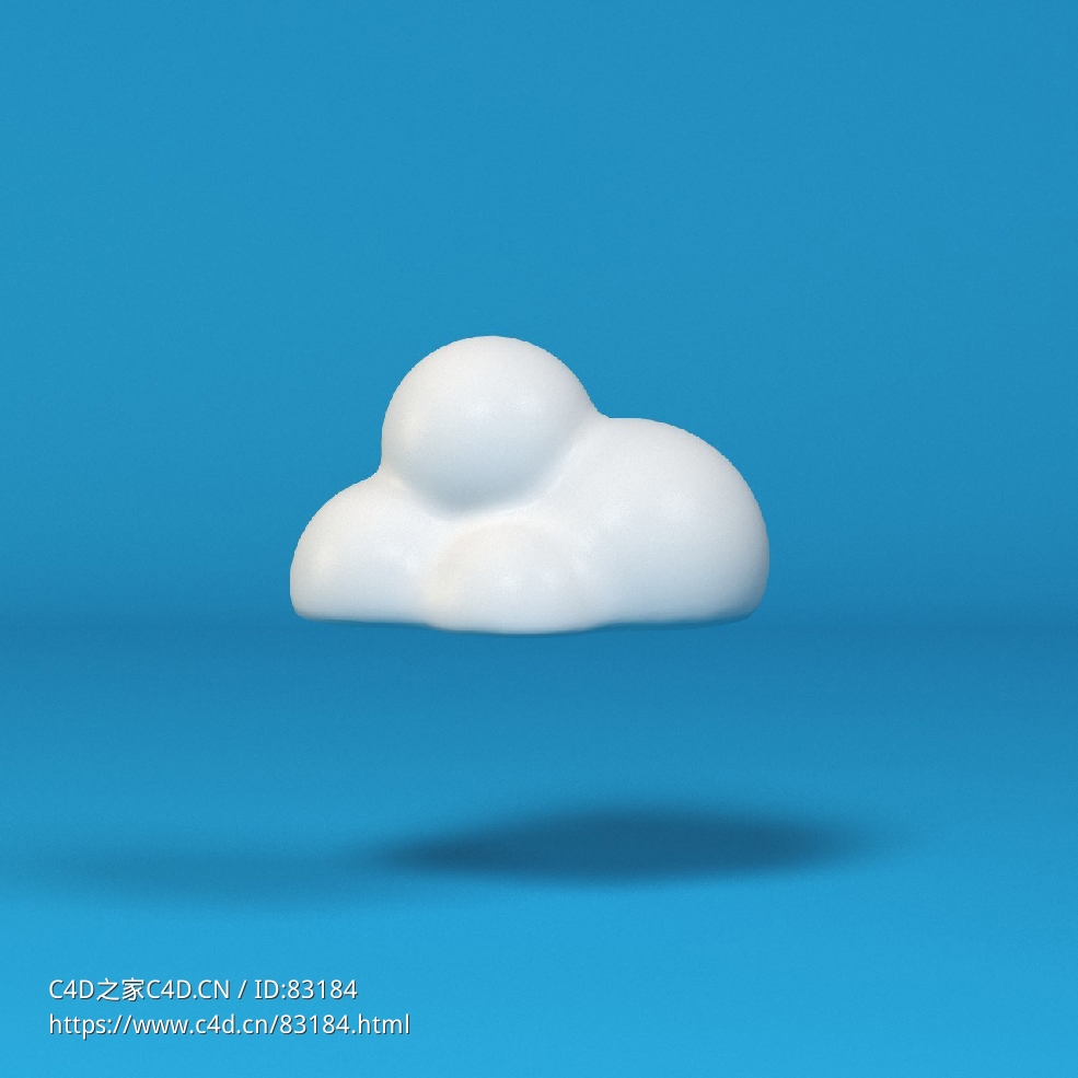 低面卡通白云图标模型Flat Cloud_2 - C4D之家 - 066.jpg