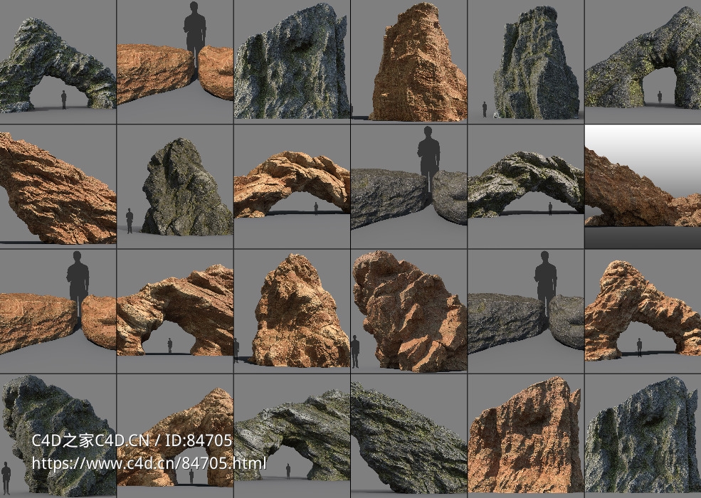 63个真实四季四头岩石模型合集3D Rocks Collection Vol. 1-3 and Cliffmaker - C4D之家 - puzzle.jpg