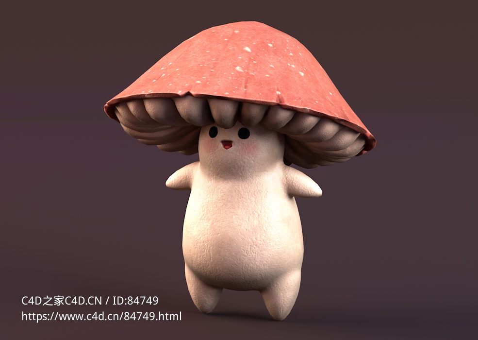 红伞蘑菇卡通动漫c4d模型下载mushroom - C4D之家 - mg.jpg