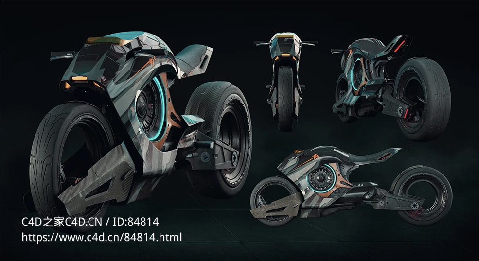 科幻未来赛博朋克摩托车3D模型 Cyberbike VFX Asset - C4D之家 - 1362317.jpg