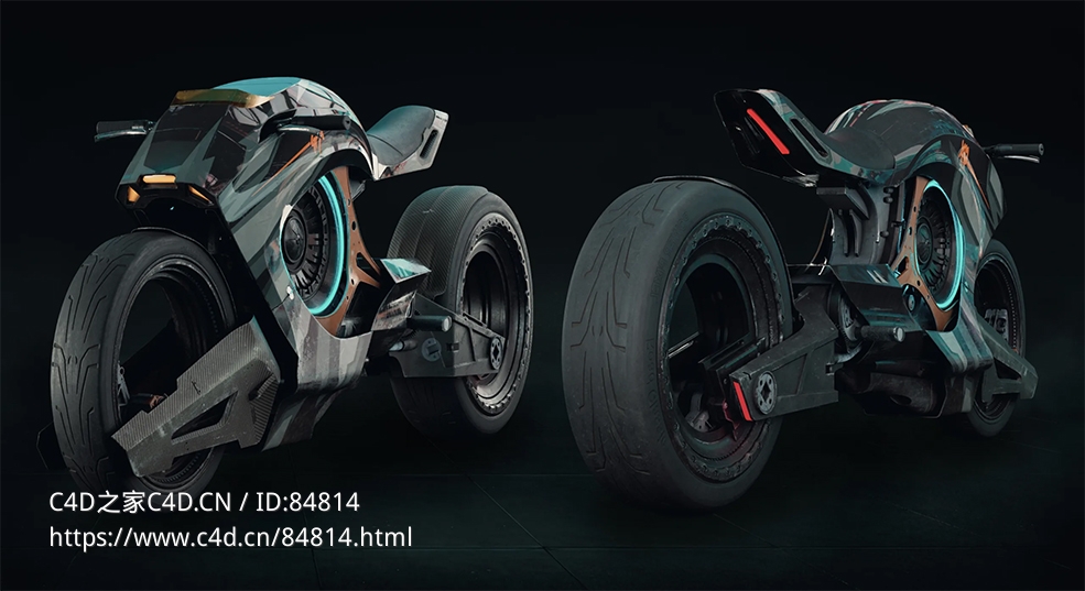 科幻未来赛博朋克摩托车3D模型 Cyberbike VFX Asset - C4D之家 - 1362316.jpg