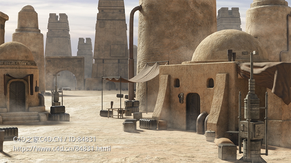 塔图因沙漠建模楼房3D模型Tatooine Buildings Asset Pack - C4D之家 - moseisly2.jpg