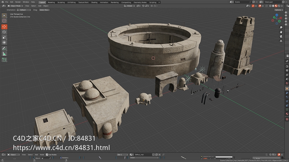 塔图因沙漠建模楼房3D模型Tatooine Buildings Asset Pack - C4D之家 - Captura-de-pantalla-(7).jpg